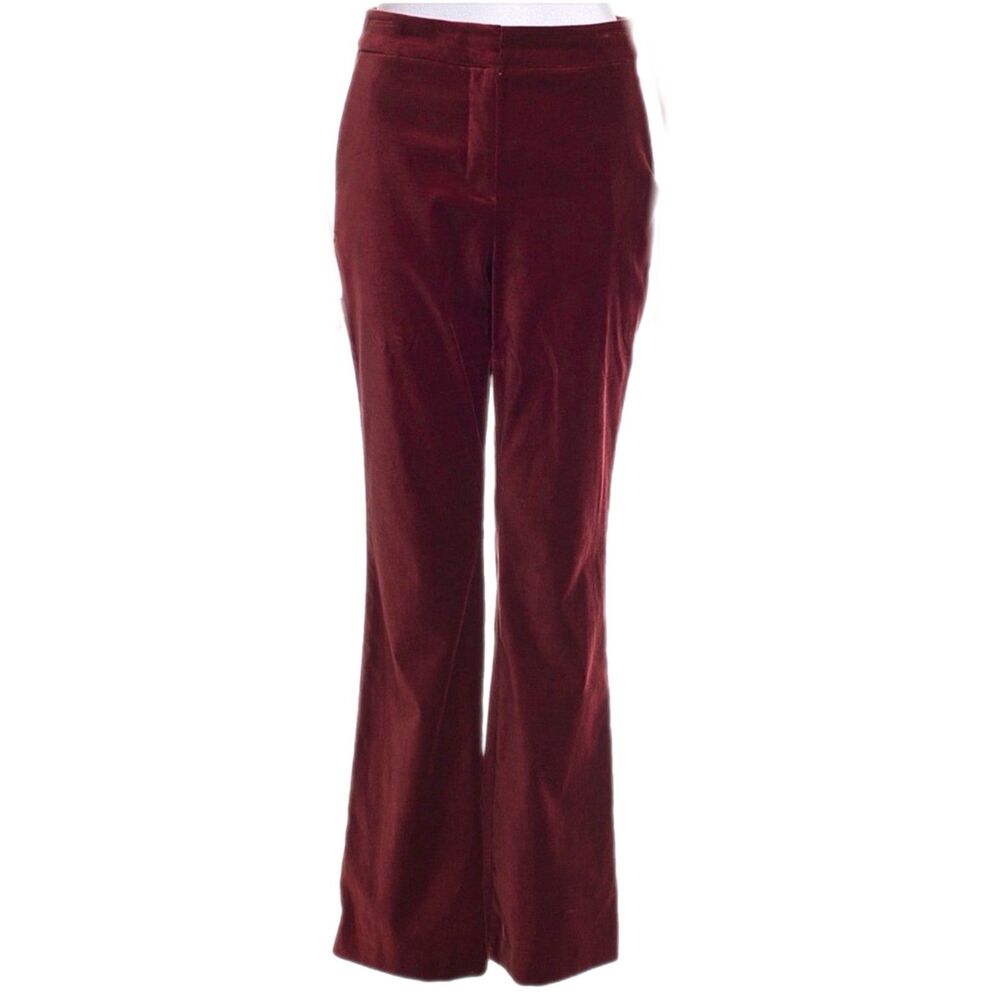 Derek Lam 10 Crosby Velvet Flare Pants Rust Orange Burnt Sienna Size 6 Designer
